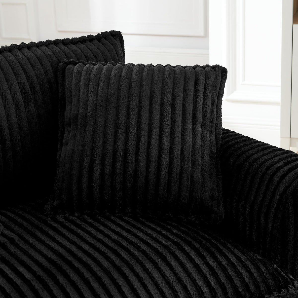 Corduroy Accent Chair with Pillows