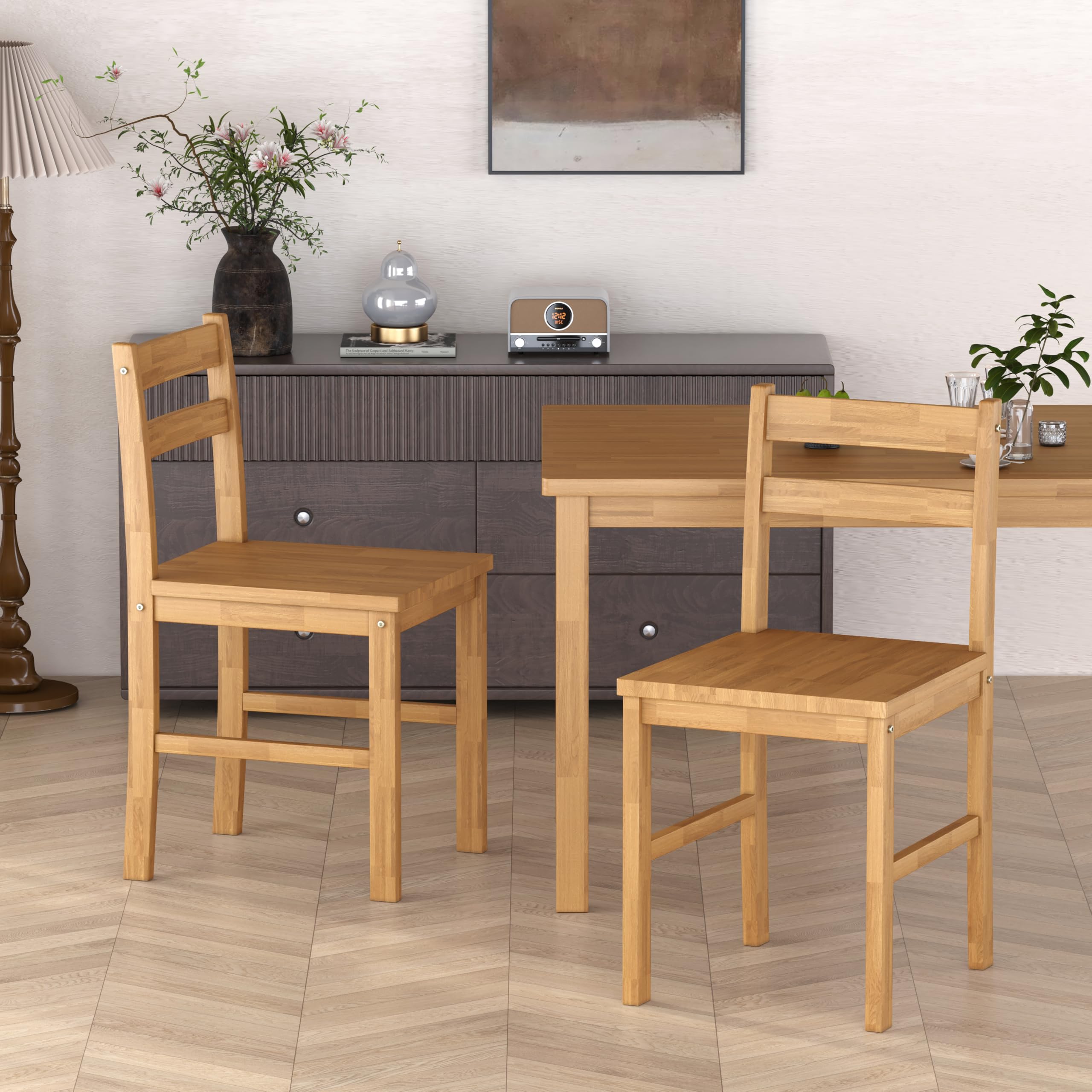 Solid Wood Dining Table Set for 4