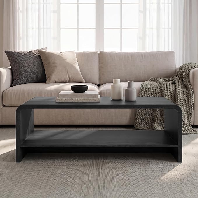 Curved Coffee Table with Storage