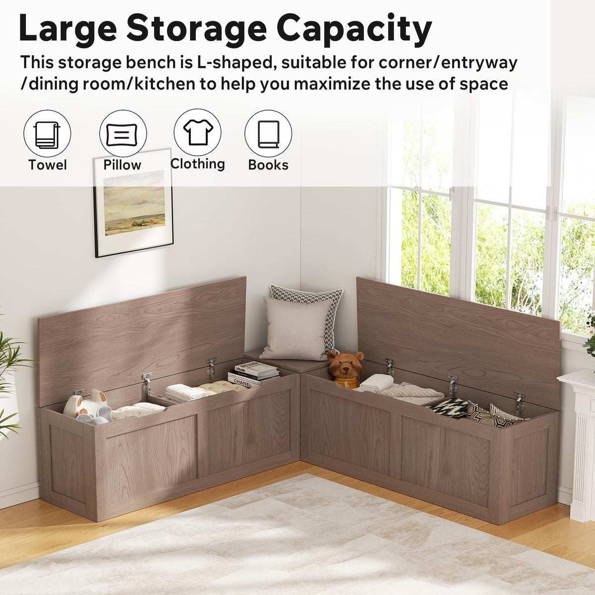 L-Shaped Storage Bench