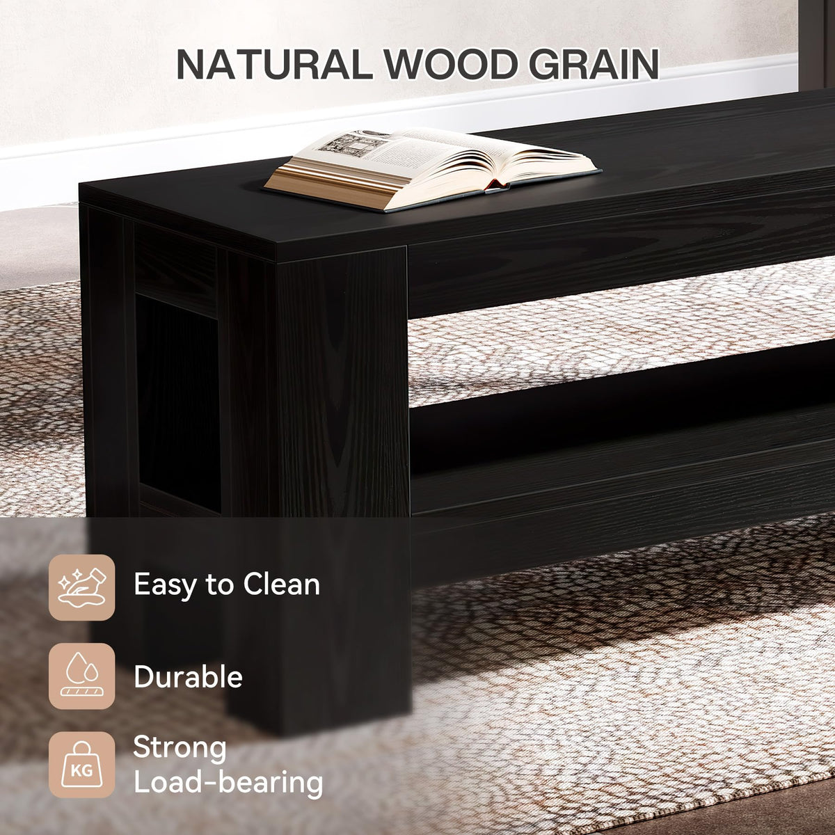 Dining Bench with Storage Shelf