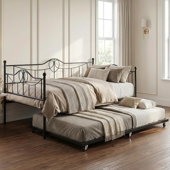 Twin Metal Daybed with Trundle