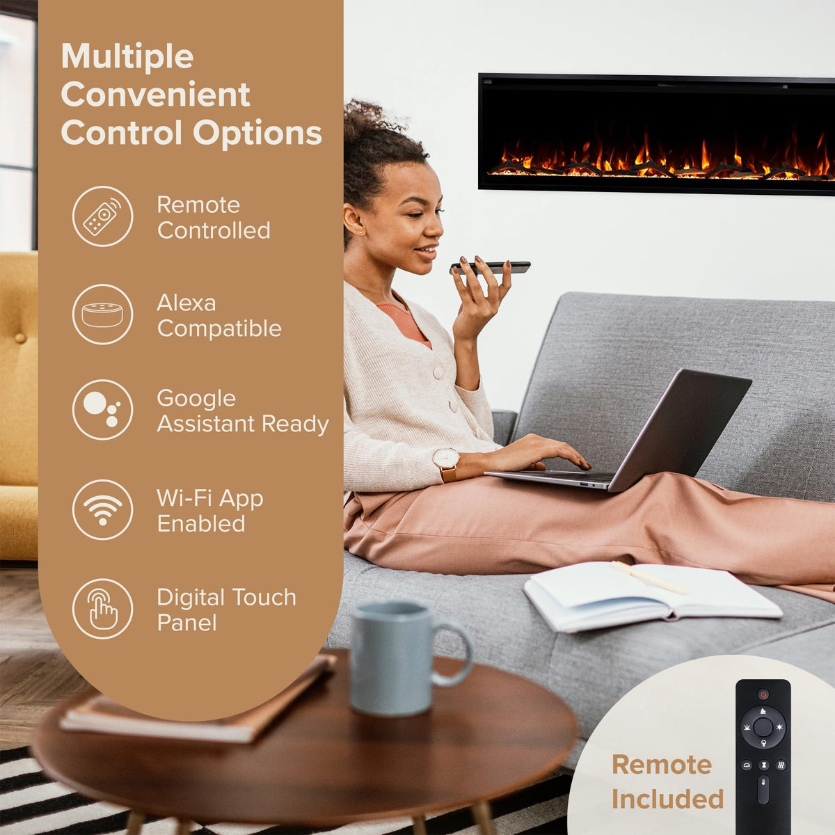 Slim Smart Linear Electric Fireplace