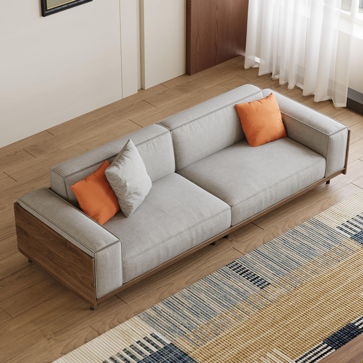 Fabric Sofa and Armchair