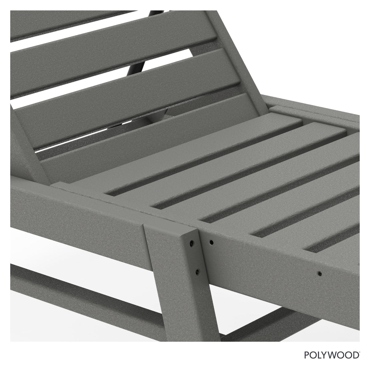 POLYWOOD Nautical Patio Chaise, Slate Grey
