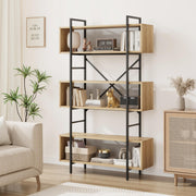 6-Tier Industrial Bookshelf, 71.3" Tall