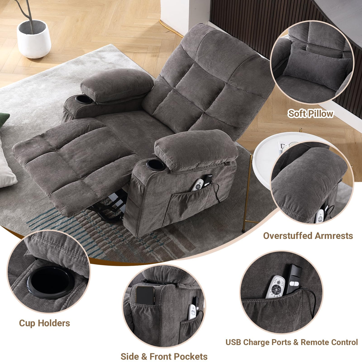 Heated Massage Lift Recliner