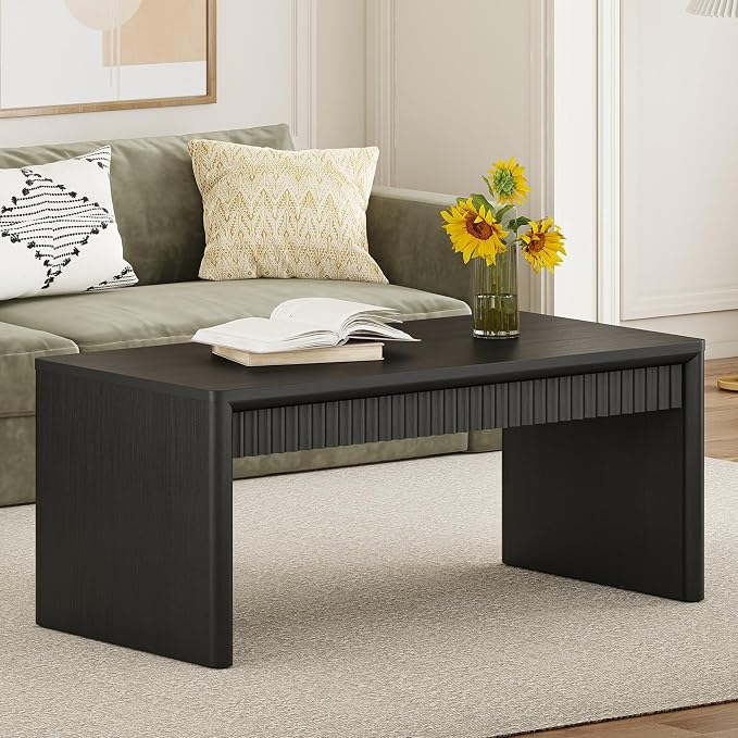 Walnut Brown Fluted Coffee Table