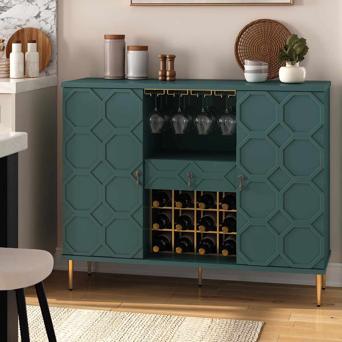Geometric Bar Cabinet