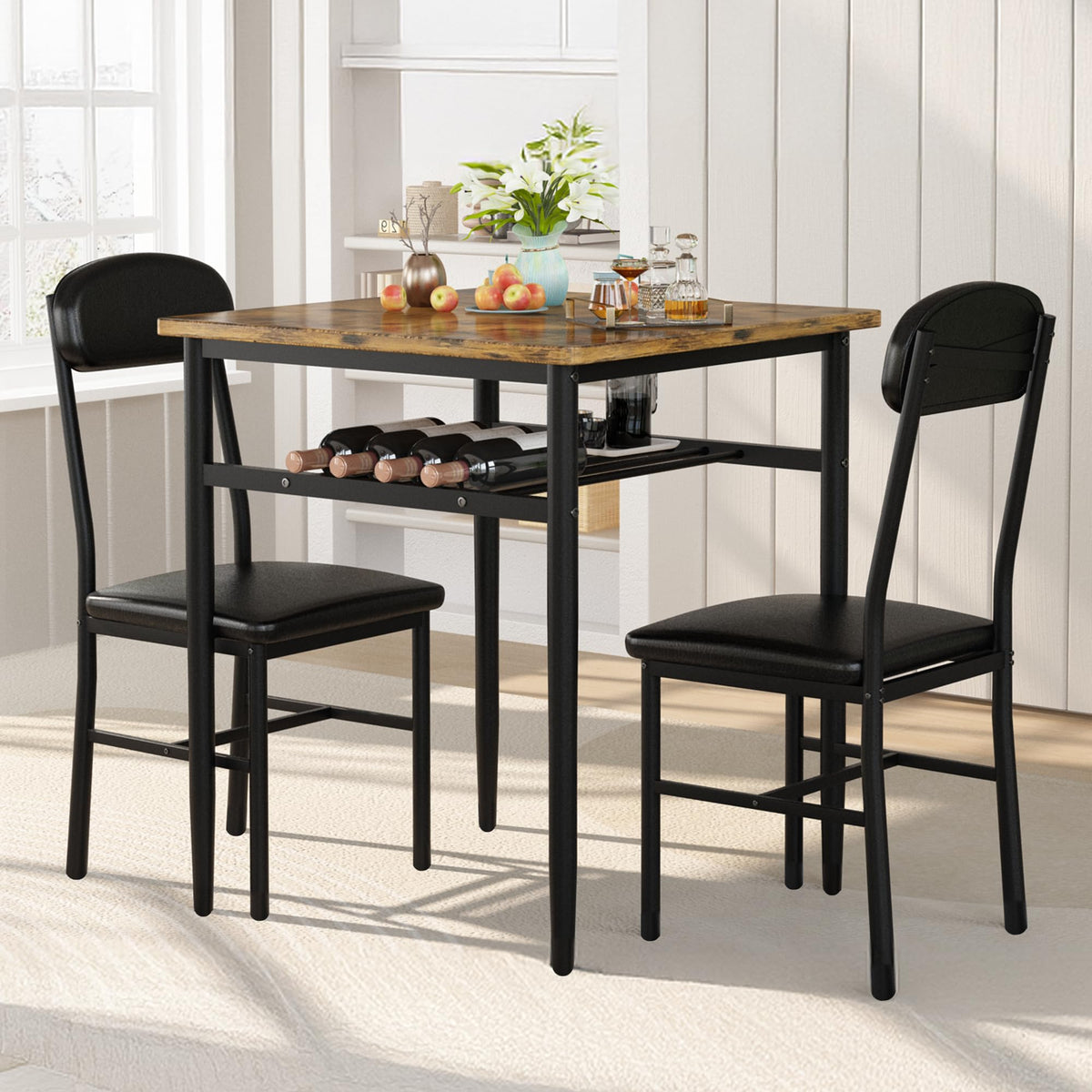 Brown 3-Piece Dining Set