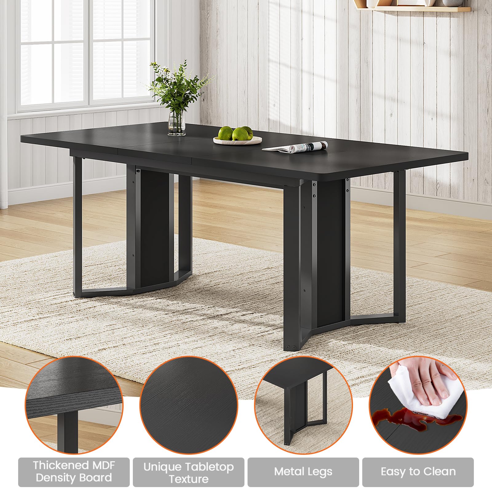 Extendable Dining Table Set for 4-6
