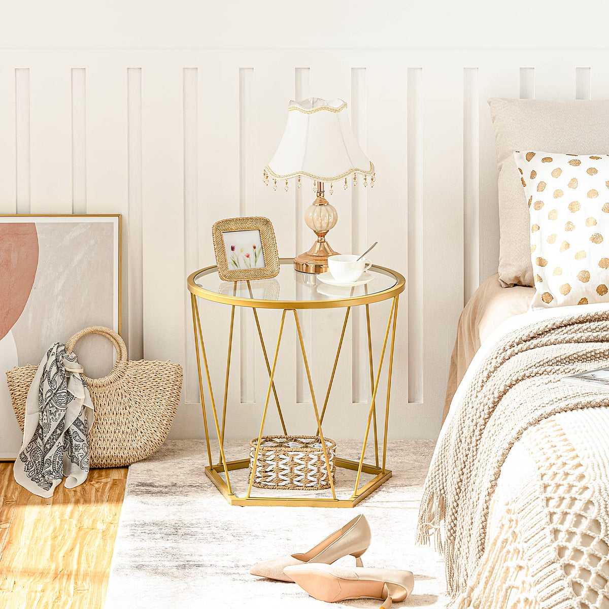 Gold Glass Nesting Coffee Tables