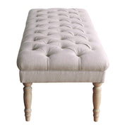 HomePop Large Upholstered Tufted Bench – Light Mauve