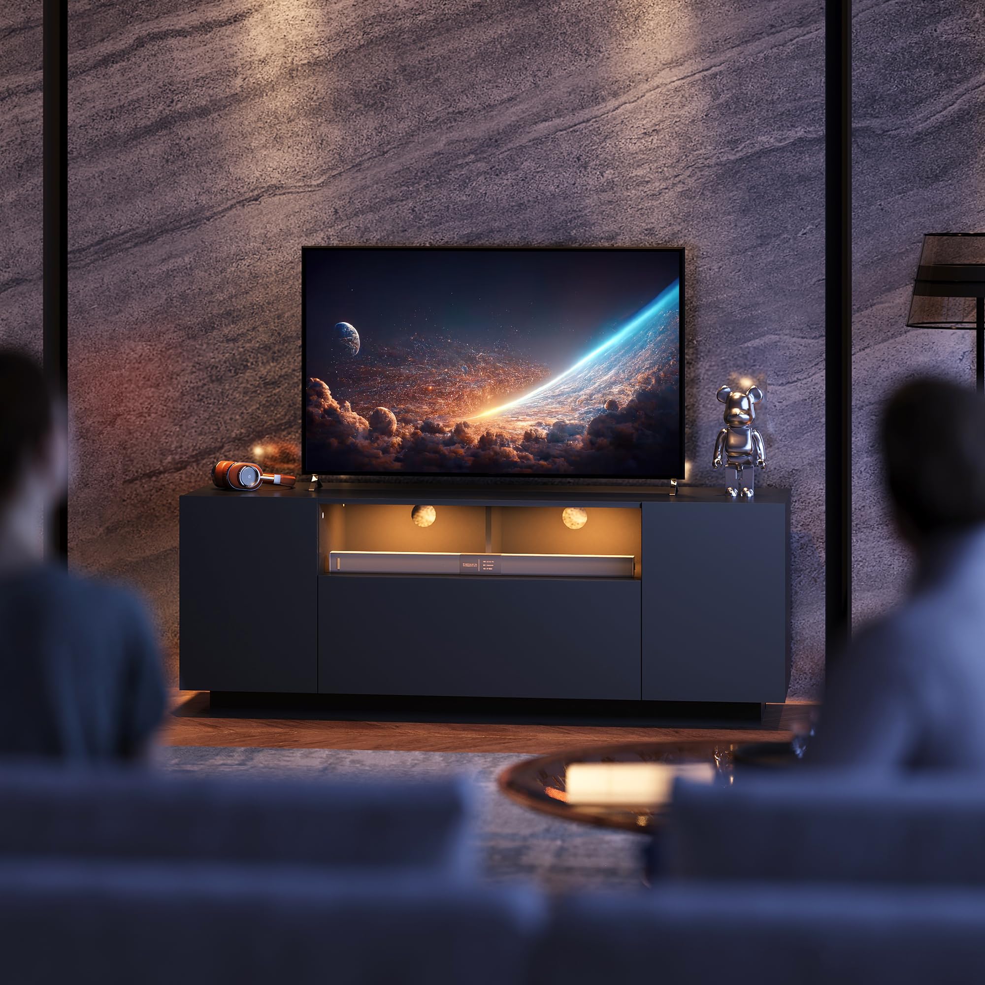 LED TV Stand with Storage Cabinet