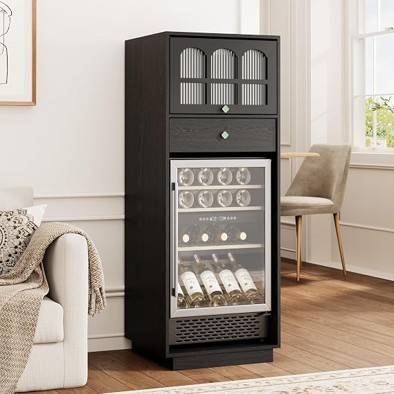 Bar Cabinet with Mini Fridge Space
