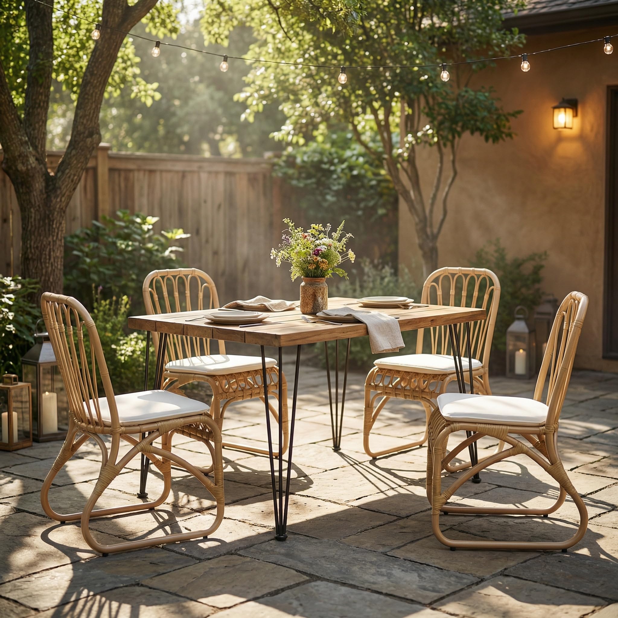 5-Piece Outdoor Patio Dining Set with Cushions