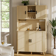 71" Tall Pantry Cabinet with Rolling & Sliding Doors