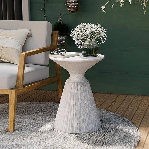 Mushroom Shaped MgO Accent Side Table