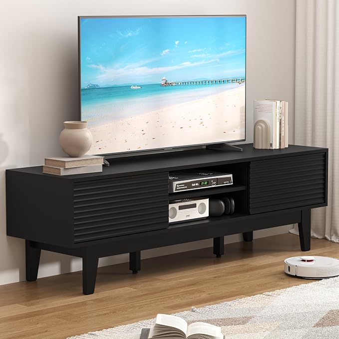 White Fluted TV Stand