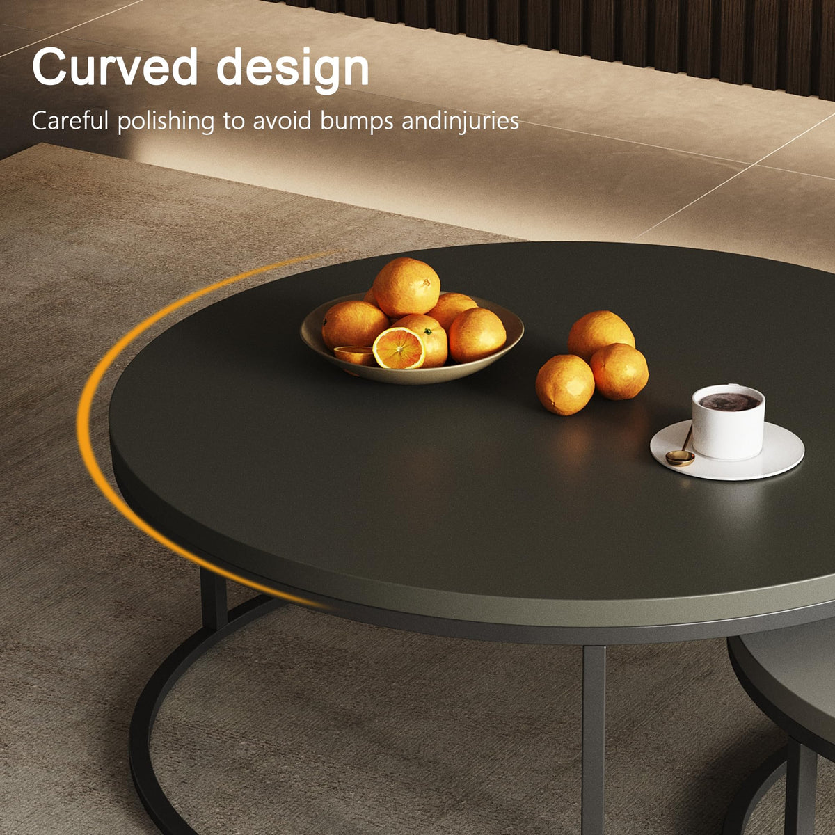 Round Nesting Coffee Tables, Set of 2
