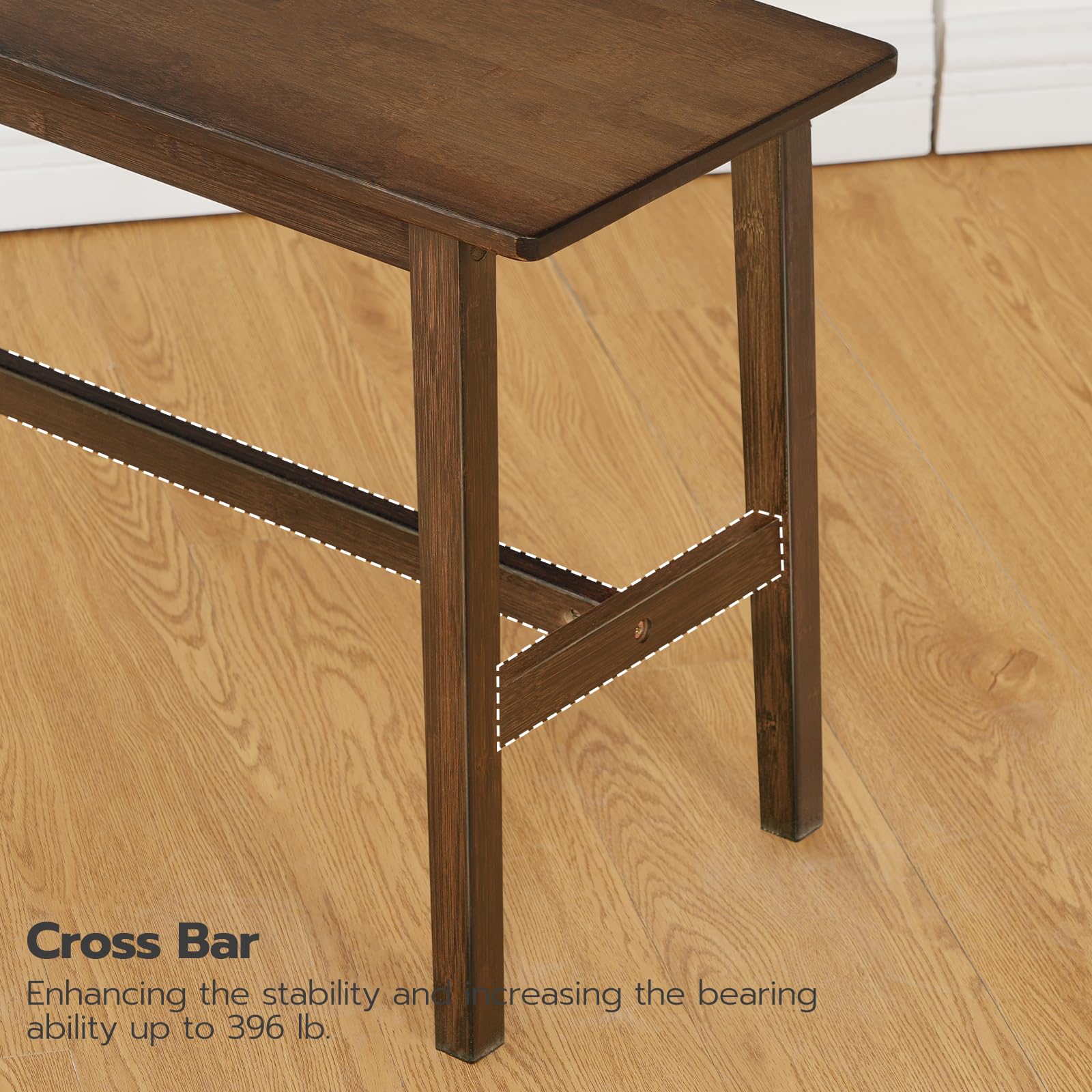 Bamboo Dining Bench – Farmhouse Style