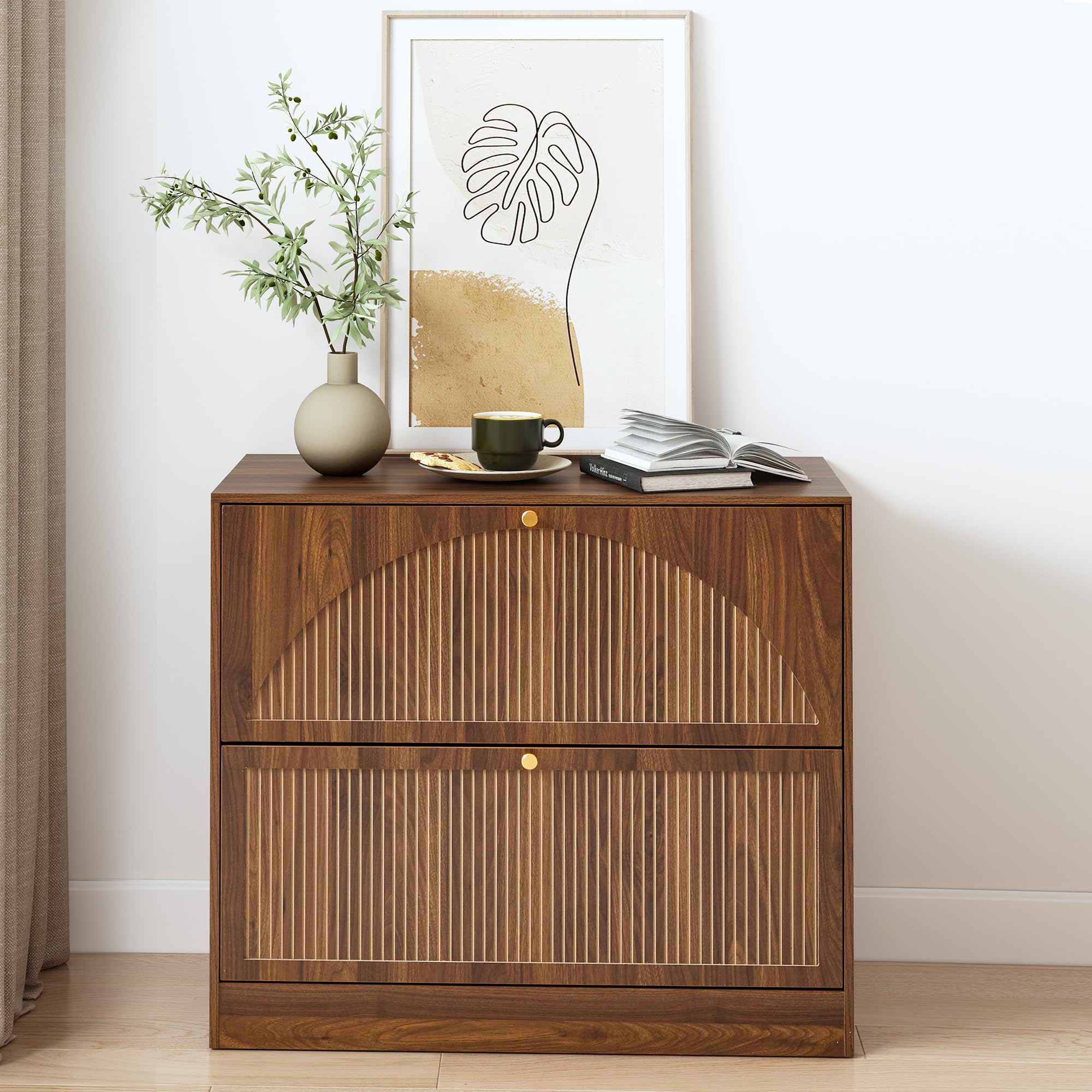2-Drawer Lateral File Cabinet with Fluted Panel