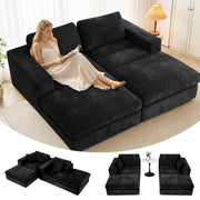 Mifnas 81" Oversized Double Chaise Lounge Chair, Cloud Boneless Sofa Bed