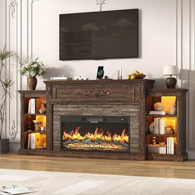 85" Electric Fireplace TV Stand with 36" Firebox
