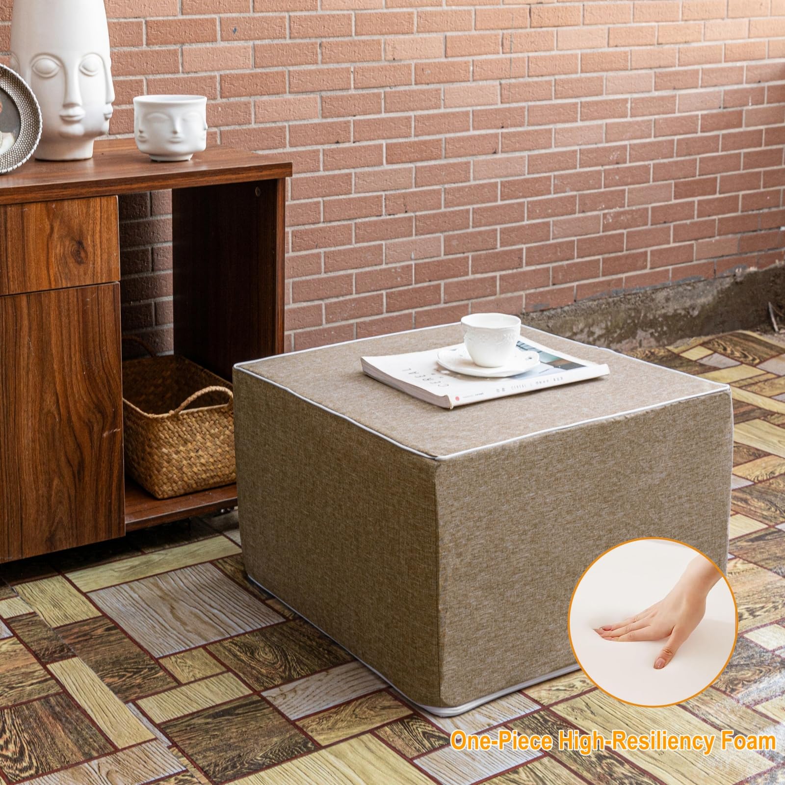 Outdoor Square Ottoman 20x20x14 Inches