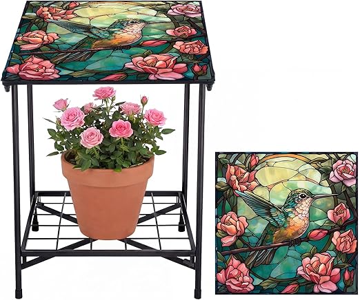 2-Tier Metal Outdoor Side Table