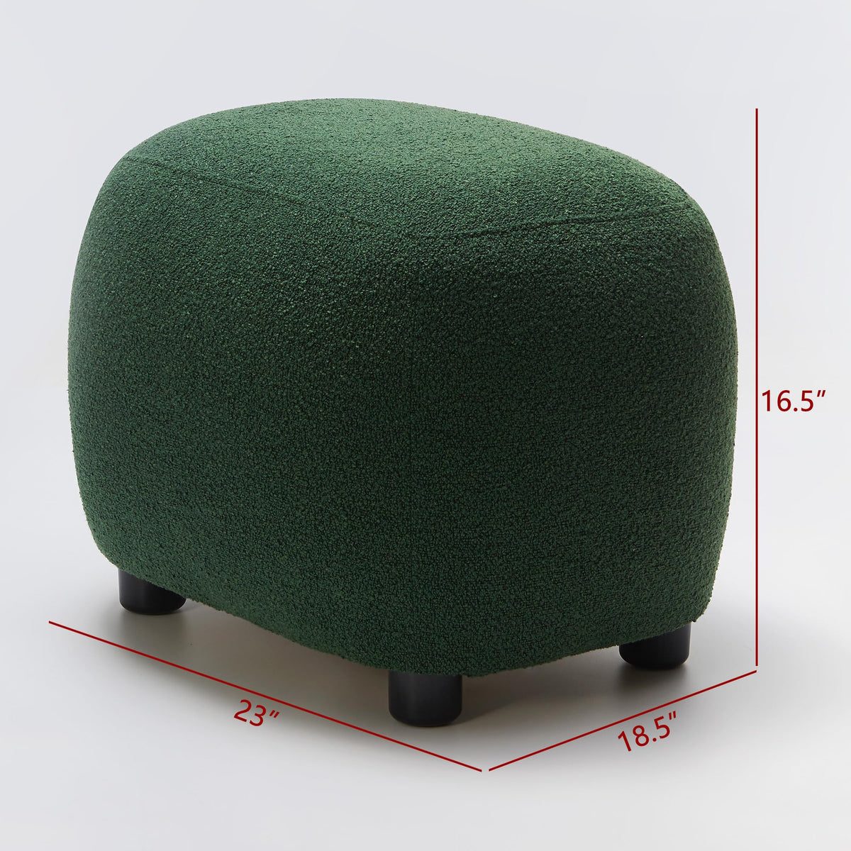 Green Boucle Ottoman