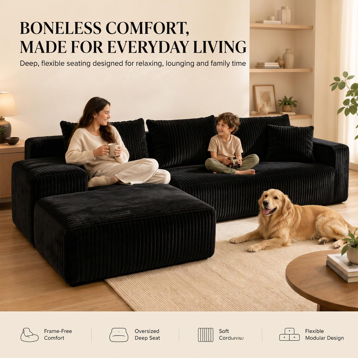 Corduroy Modular Sectional Sofa