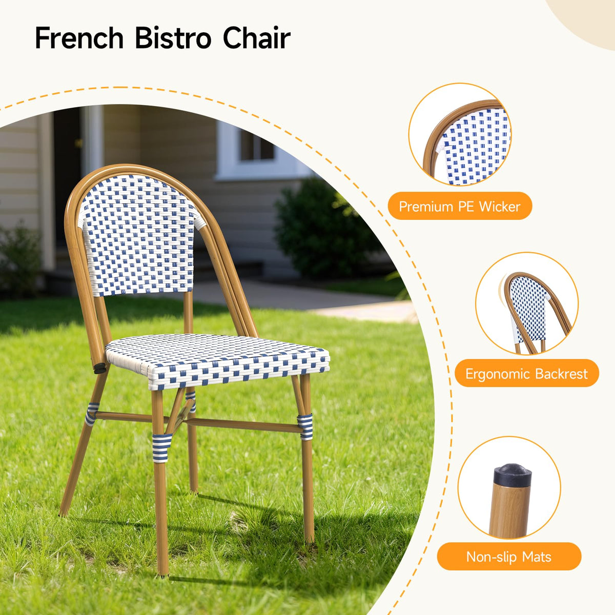 3-Piece French Wicker Bistro Set