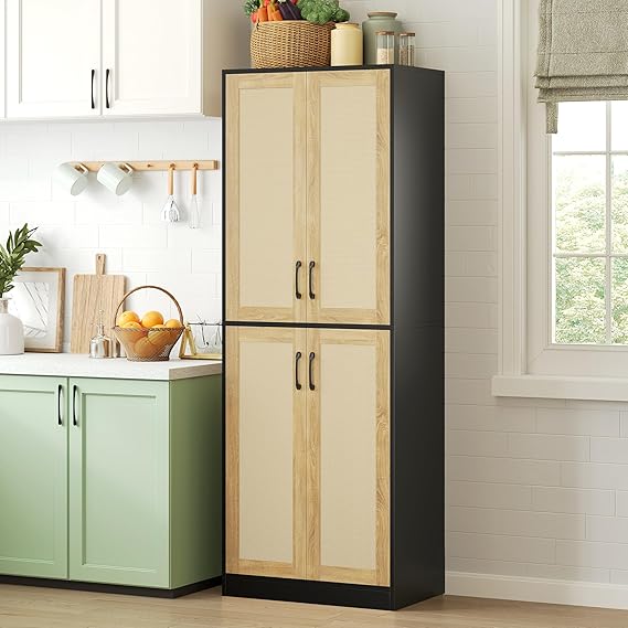 Tall Storage Cabinet with Doors and Adjustable Shelves