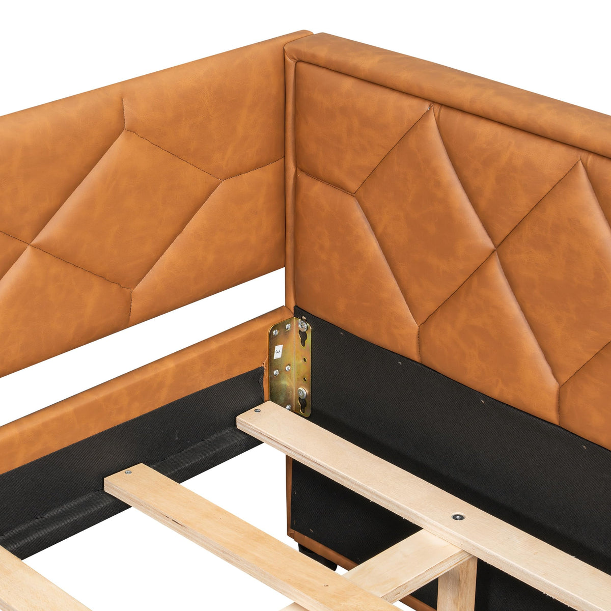 Waifahlo Full Size Trundle Beds, Upholstered Daybed with LED Armrests