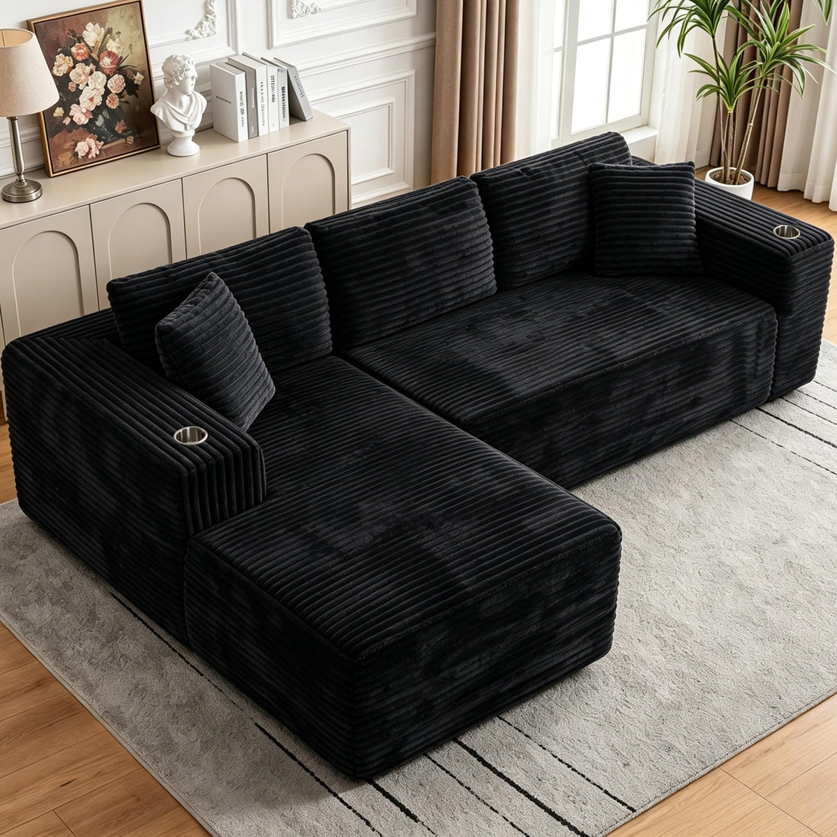 Modular Corduroy Sectional Sofa