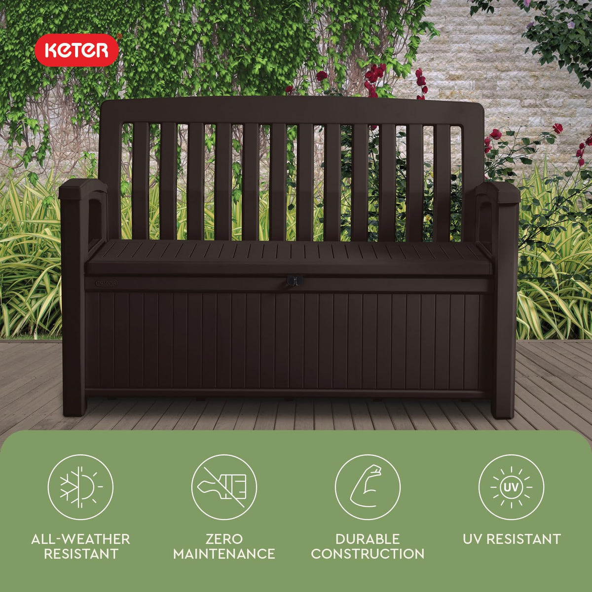60-Gallon Outdoor Storage Bench