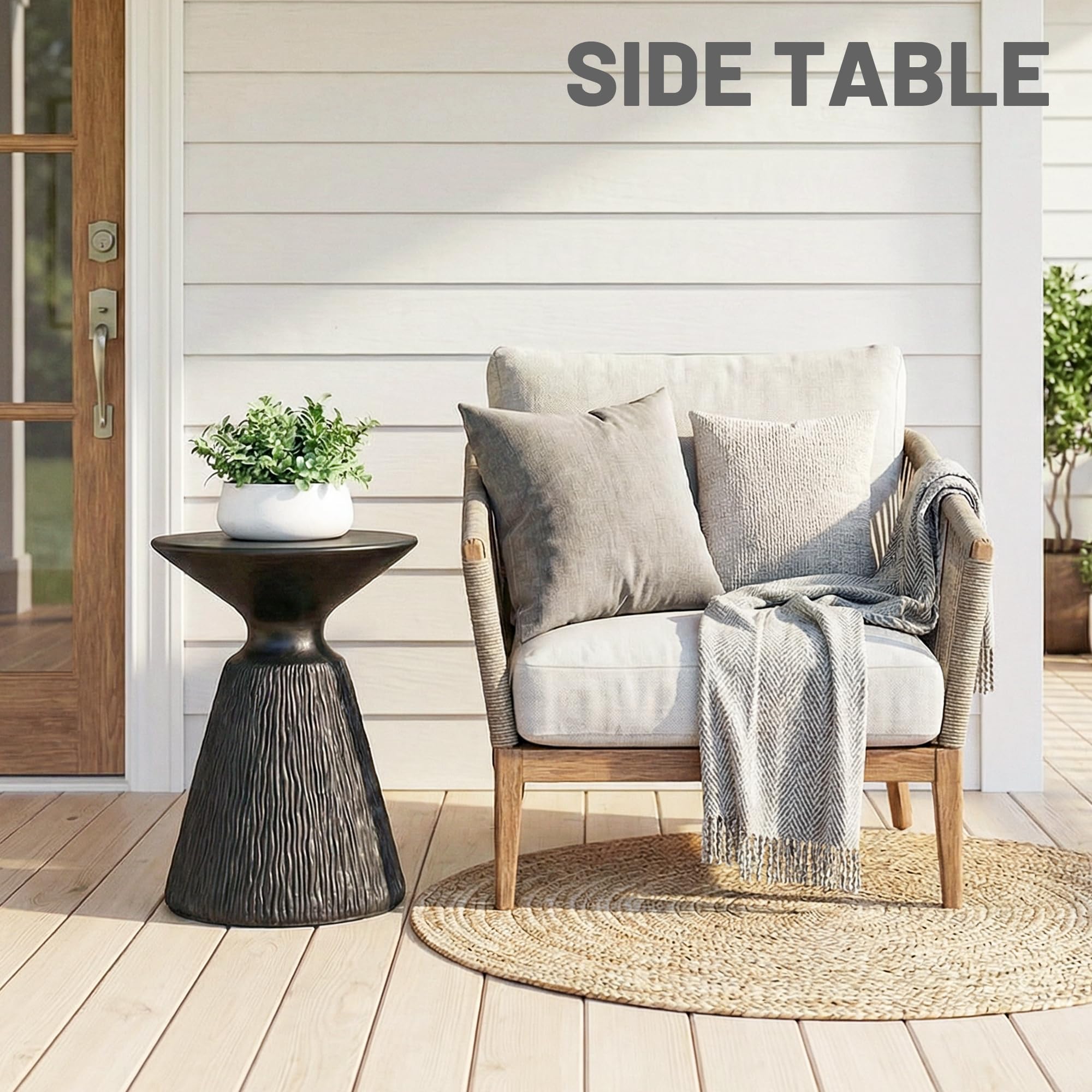 Mushroom Shaped MgO Accent Side Table