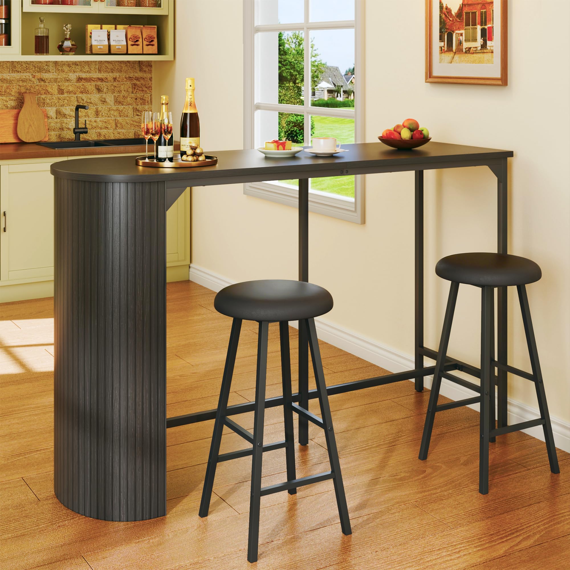 3-Piece Counter Height Bar Table Set with 2 Stools