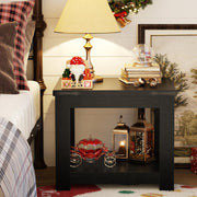Square End Table with Storage Shelf