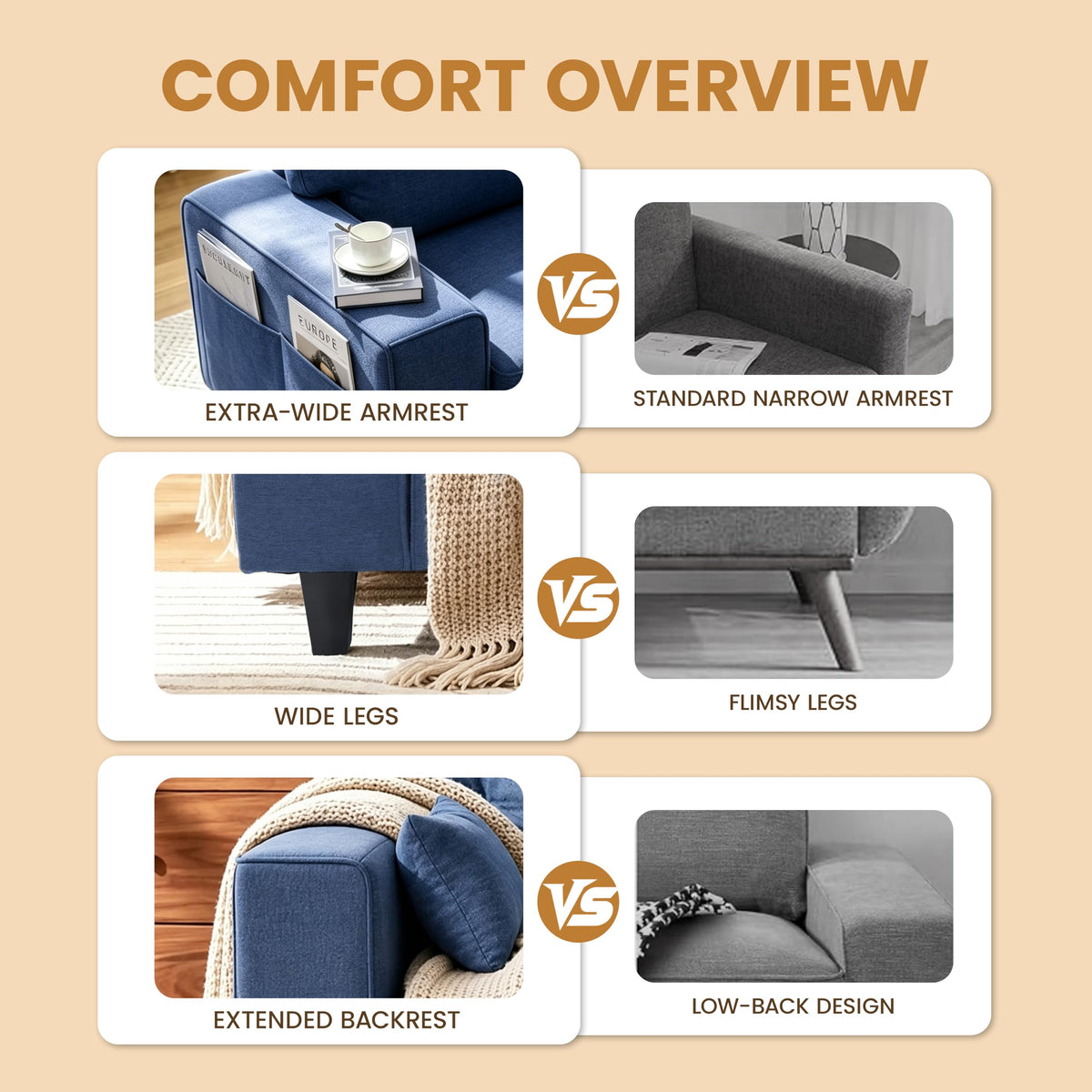 Linen Loveseat Sofa