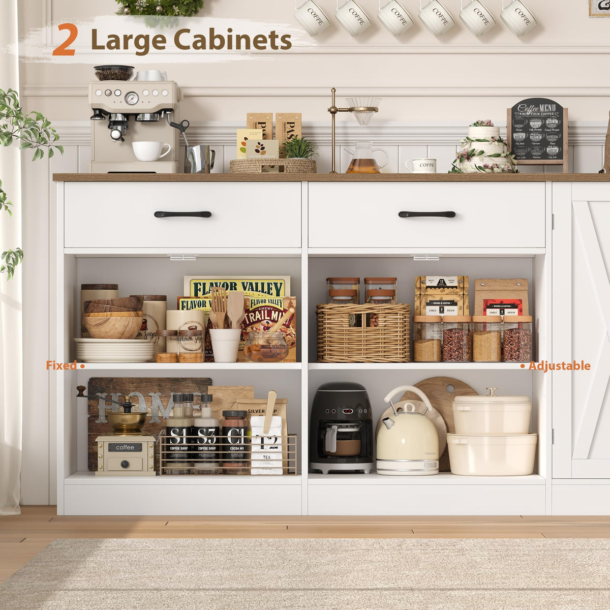 Farmhouse Buffet Cabinet with Charging Station