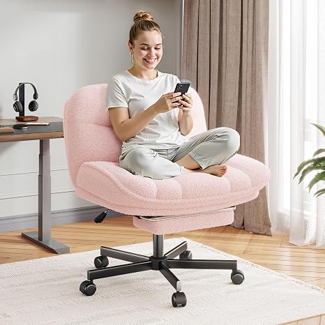 Cross-Legged Office Chair with Footrest