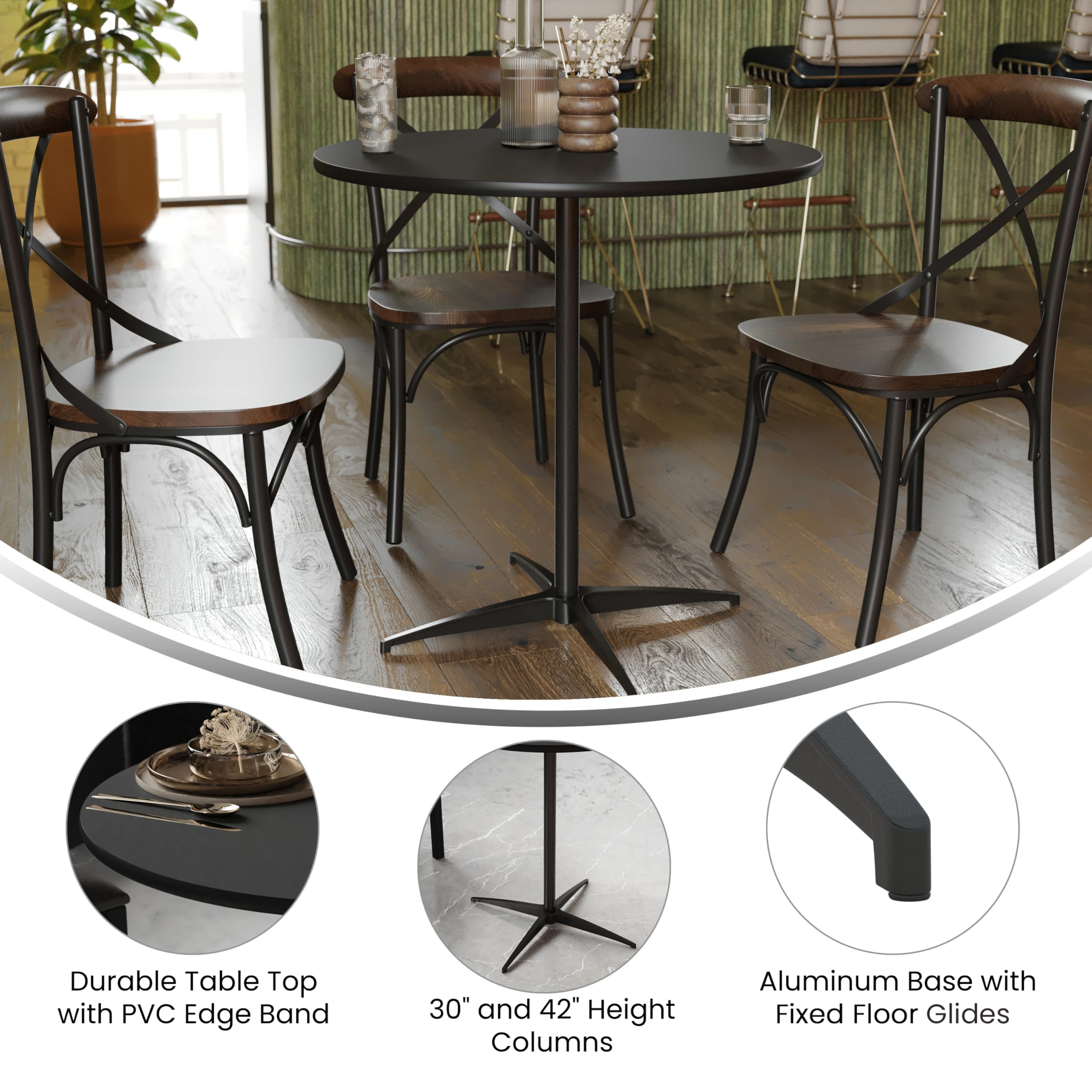 30" Round Adjustable Cocktail Table