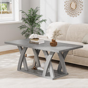 Farmhouse Coffee Table with Storage Shelf