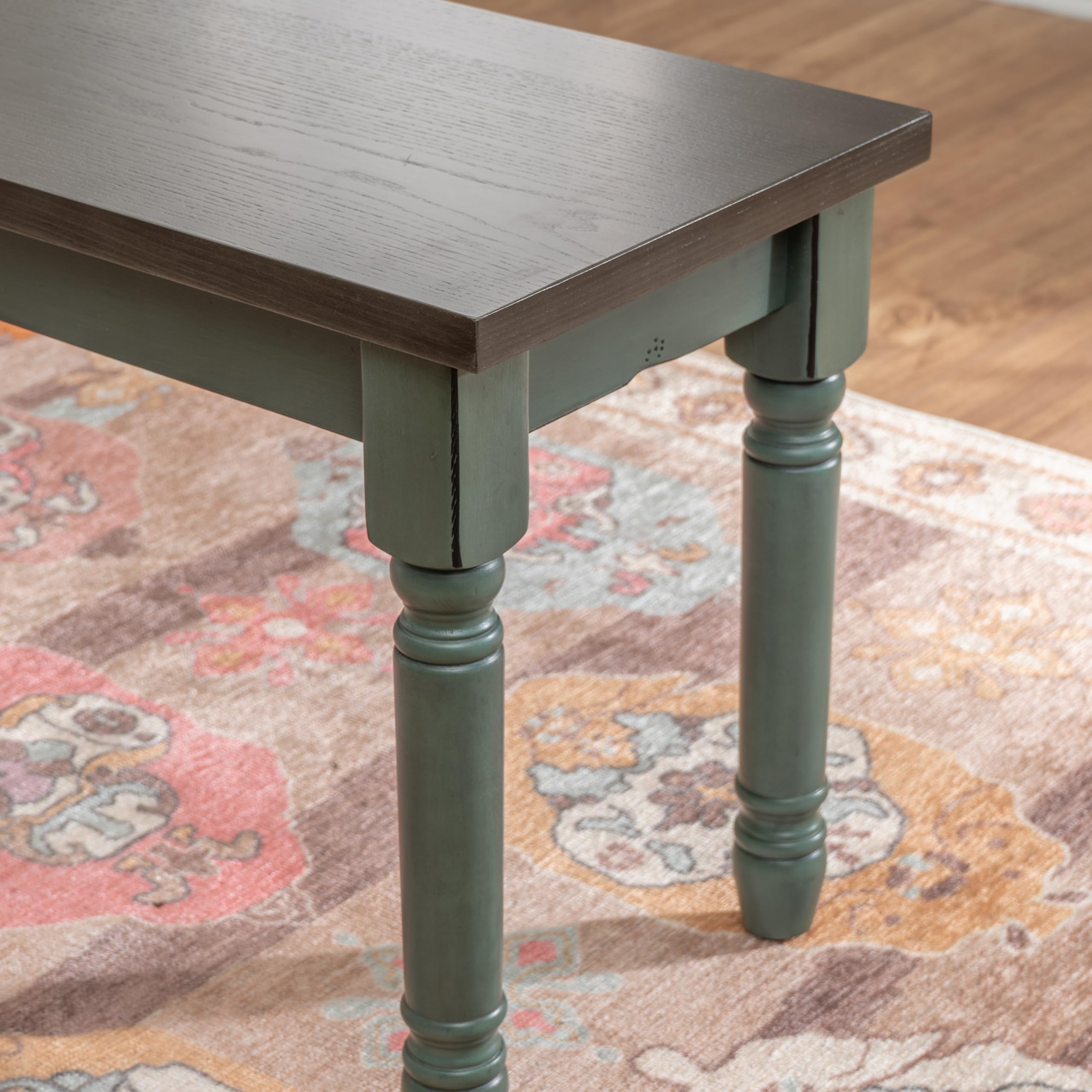 Distressed Blue Dining Bench