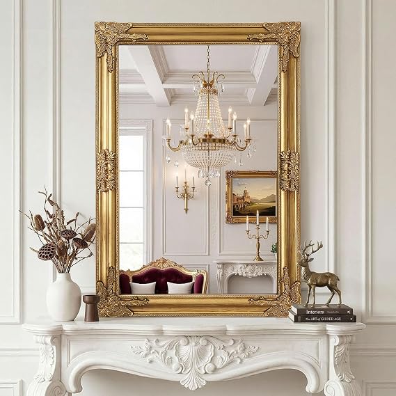 Ornate Gold Baroque Wall Mirror