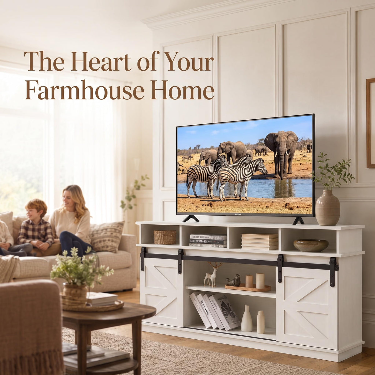 White Farmhouse TV Stand