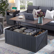 Lift Top Coffee Table with Sliding Barn Door