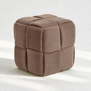 ZHXDZYZ Corduroy Square Ottoman Footrest, Small Footstool for Sofa, Brown
